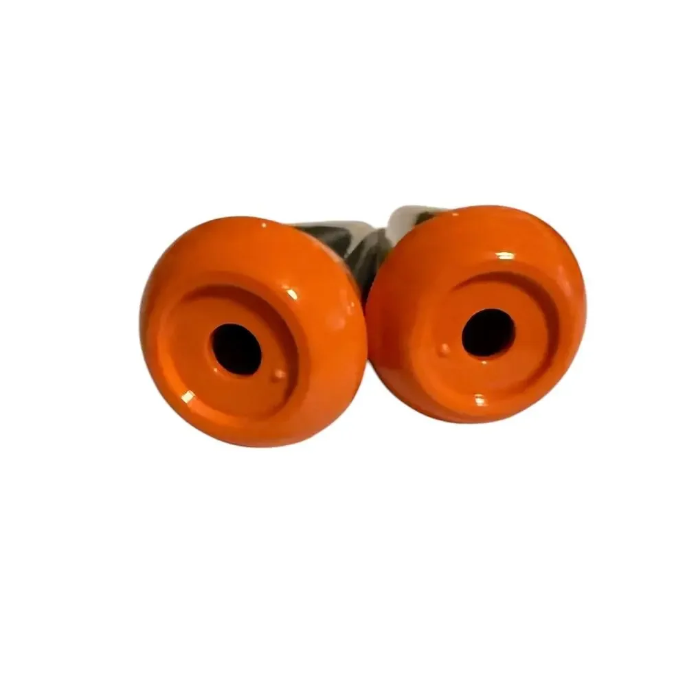 Vintage Salt and  Pepper Shaker Set Retro  MCM/ Minimalist Geometry Orange Base